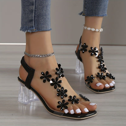 Sandy - Sandalias con tacón de strass