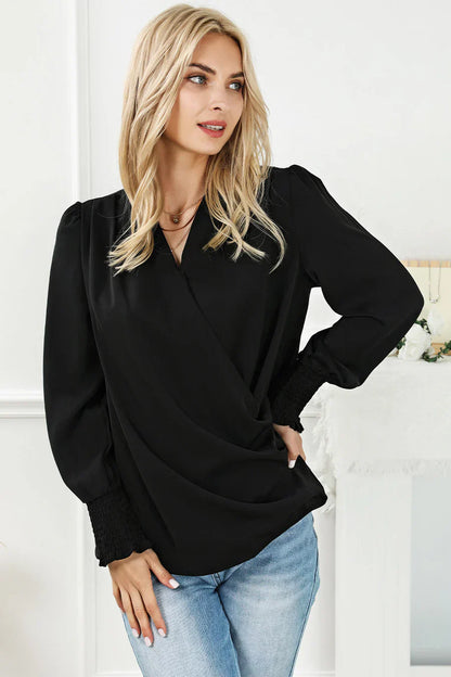 Blusa drapeada Mia mujer - cuello envolvente y elegancia