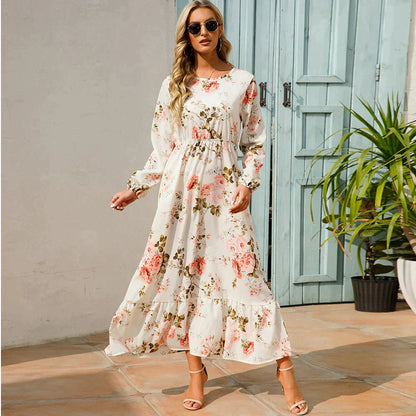 Petra - Vestido floral de moda con escote redondo