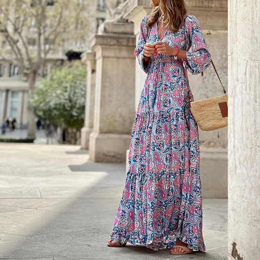 Maxi Vestido de Paisley Bohemio Amara