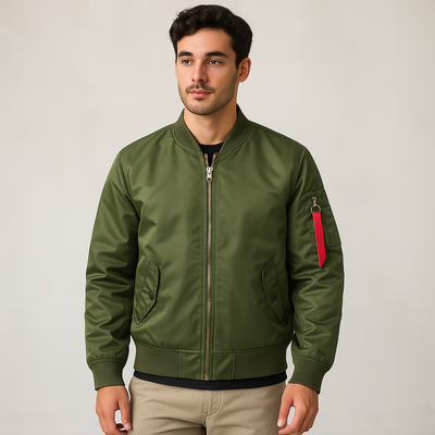 Chaqueta de hombre estilo bomber con cierre frontal - Louis