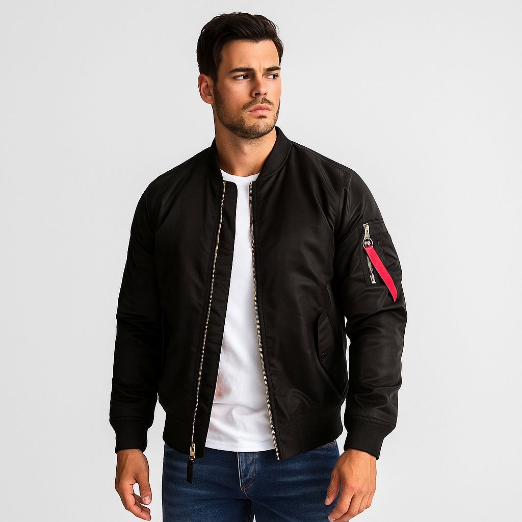 Chaqueta de hombre estilo bomber con cierre frontal - Louis