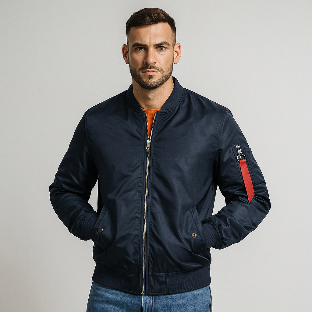 Chaqueta de hombre estilo bomber con cierre frontal - Louis