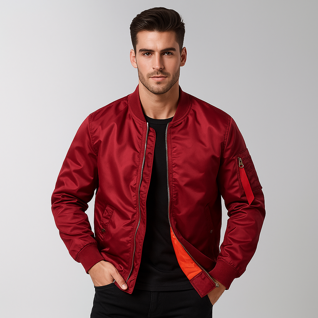 Chaqueta de hombre estilo bomber con cierre frontal - Louis