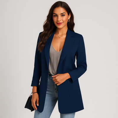 Blazer de mujer recto moderno con estilo casual - Angelina