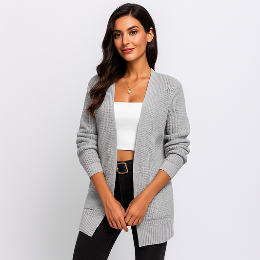 Cardigan de mujer abierto en punto clasico - Dasha