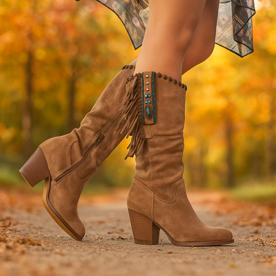 Botas altas para mujer estilo flecos - Ysolde