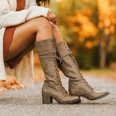 Botas altas para mujer estilo cordones - Pilar