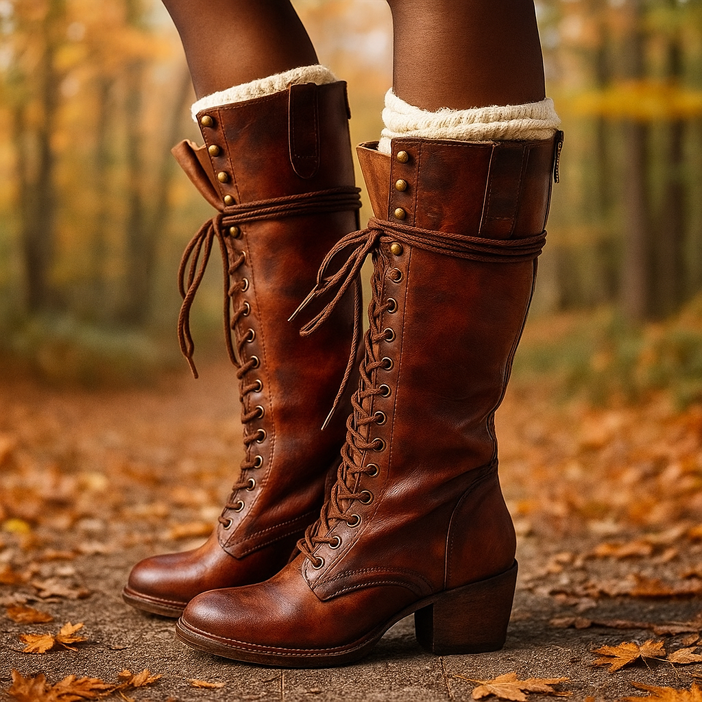 Botas altas para mujer estilo cordones - Pilar