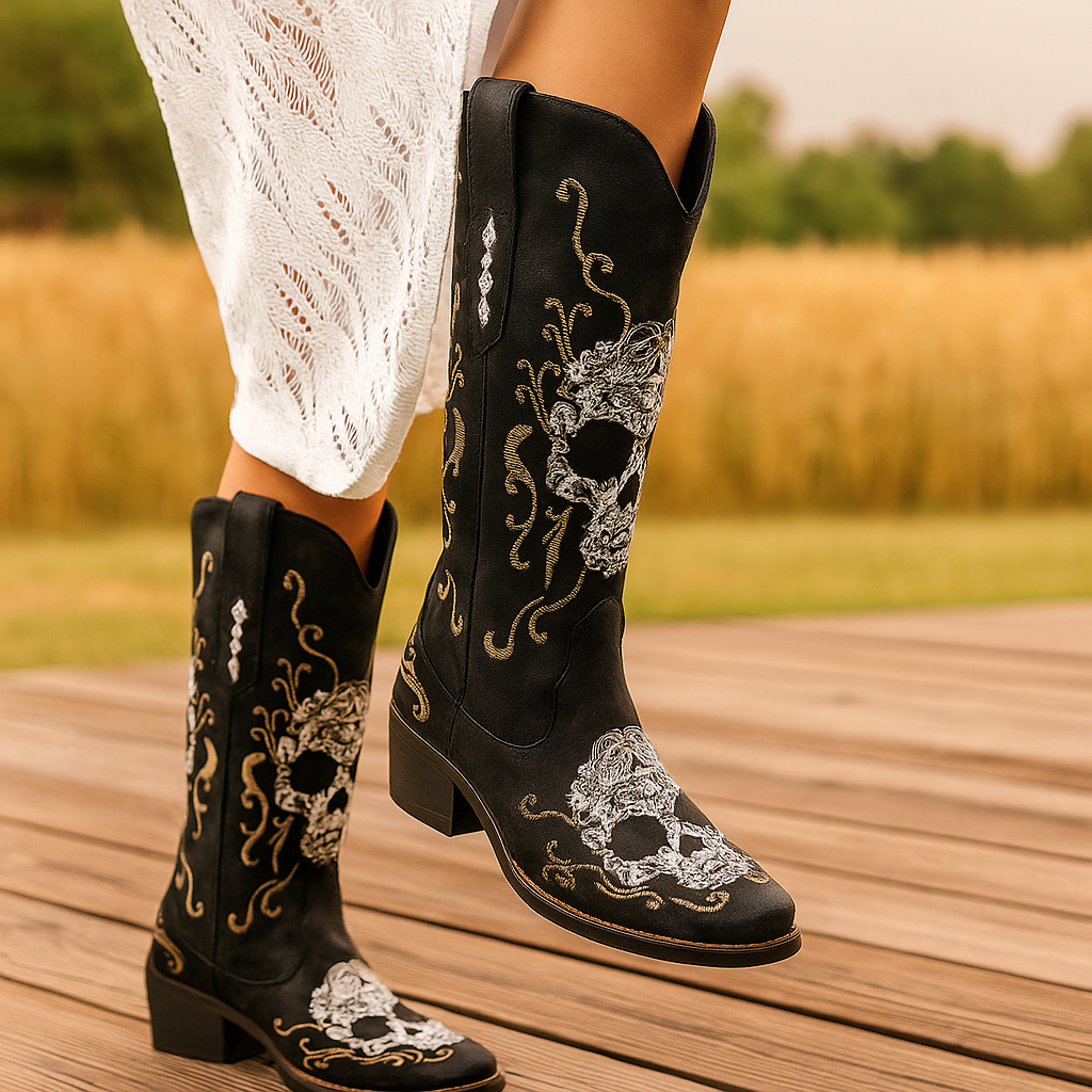 Botas altas para mujer estilo bordado - Liorine