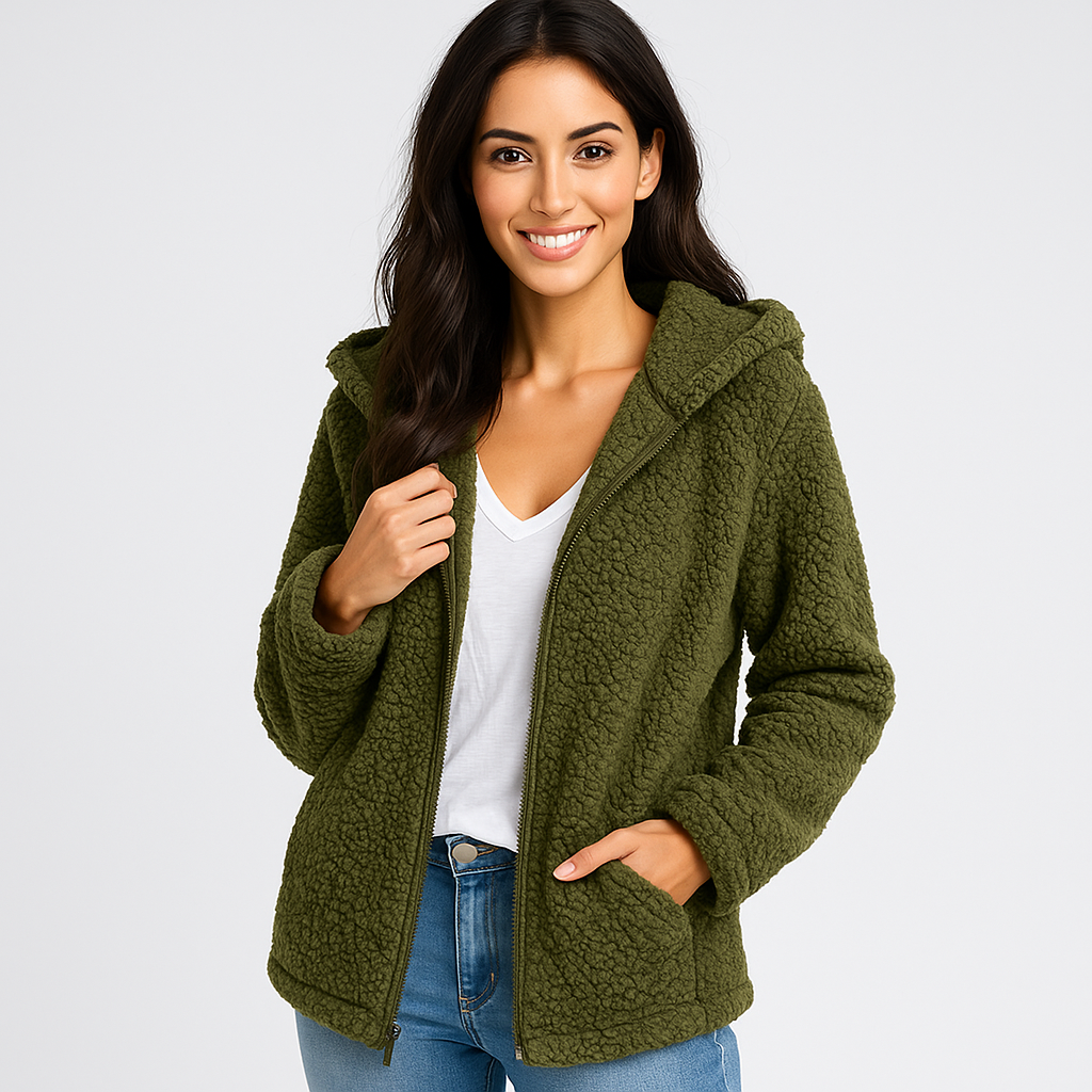 Chaqueta afelpada para mujer con capucha - Yverine