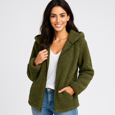 Chaqueta afelpada para mujer con capucha - Yverine