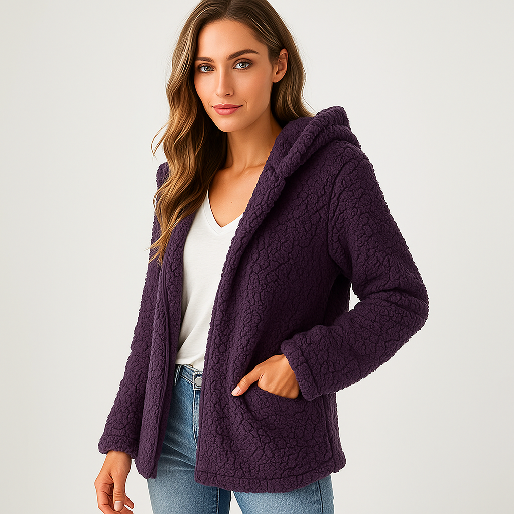 Chaqueta afelpada para mujer con capucha - Yverine