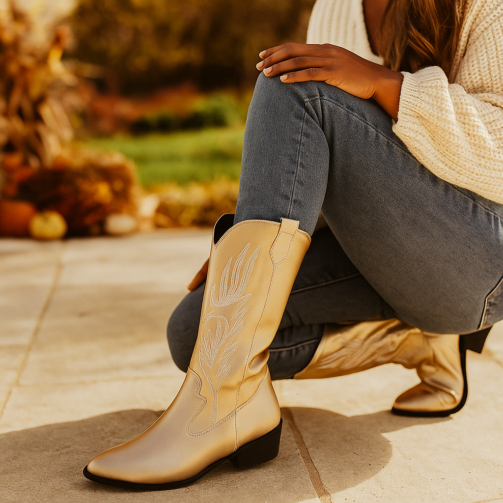 Botas cowboy mujer con bordado western - Marisela