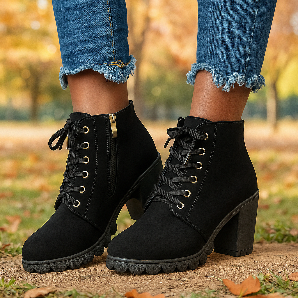 Botines mujer con tacon y cordones - Zoila