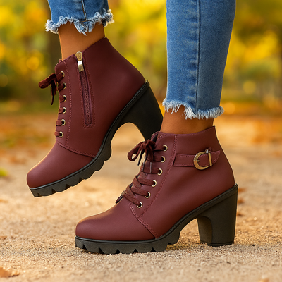 Botines mujer con tacon y cordones - Zoila