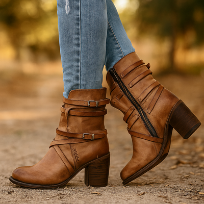 Botines mujer con tacón y tiras ajustables - Thalia