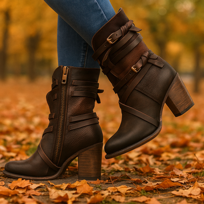 Botines mujer con tacón y tiras ajustables - Thalia