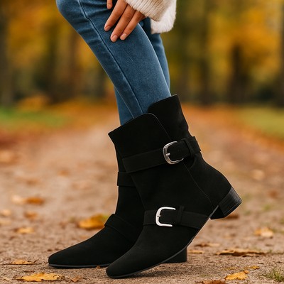 Botines mujer con tacón y hebilla decorativa - Lia