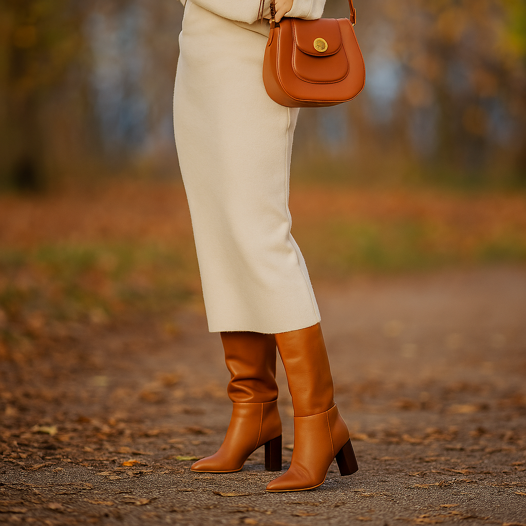 Botas mujer altas con tacon ancho elegante - Amira