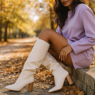 Botas mujer altas con tacon ancho elegante - Amira