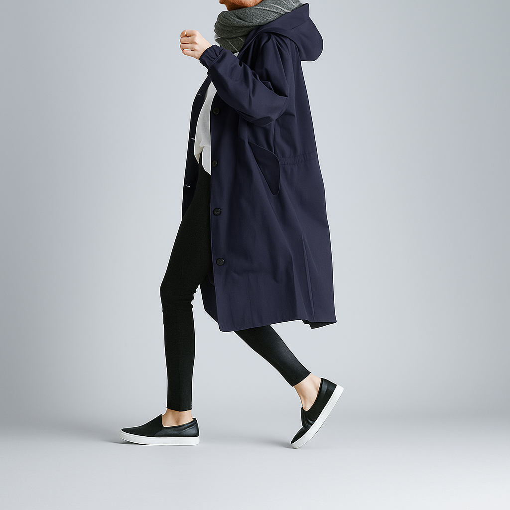 Abrigo mujer trench oversize con capucha ligera - Simona