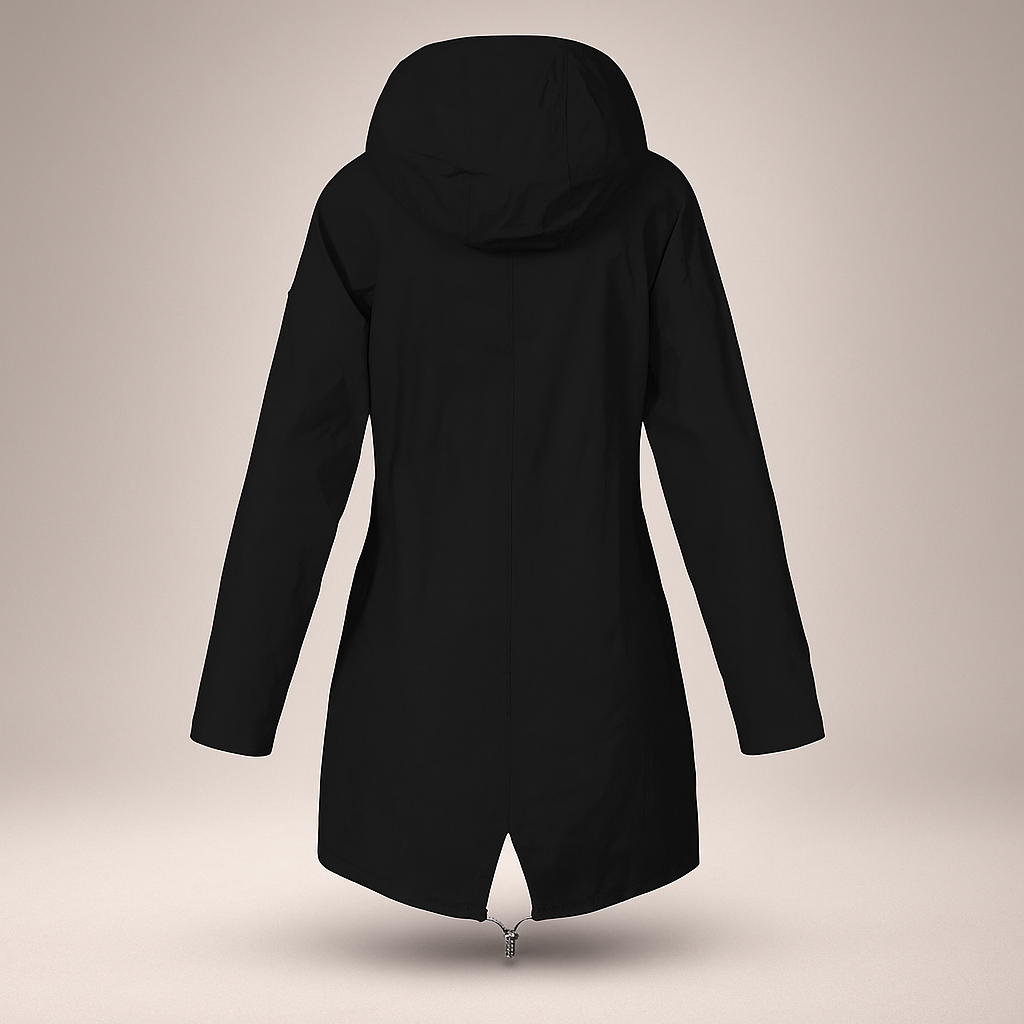Abrigo mujer impermeable ligero con capucha ajustable - Jade