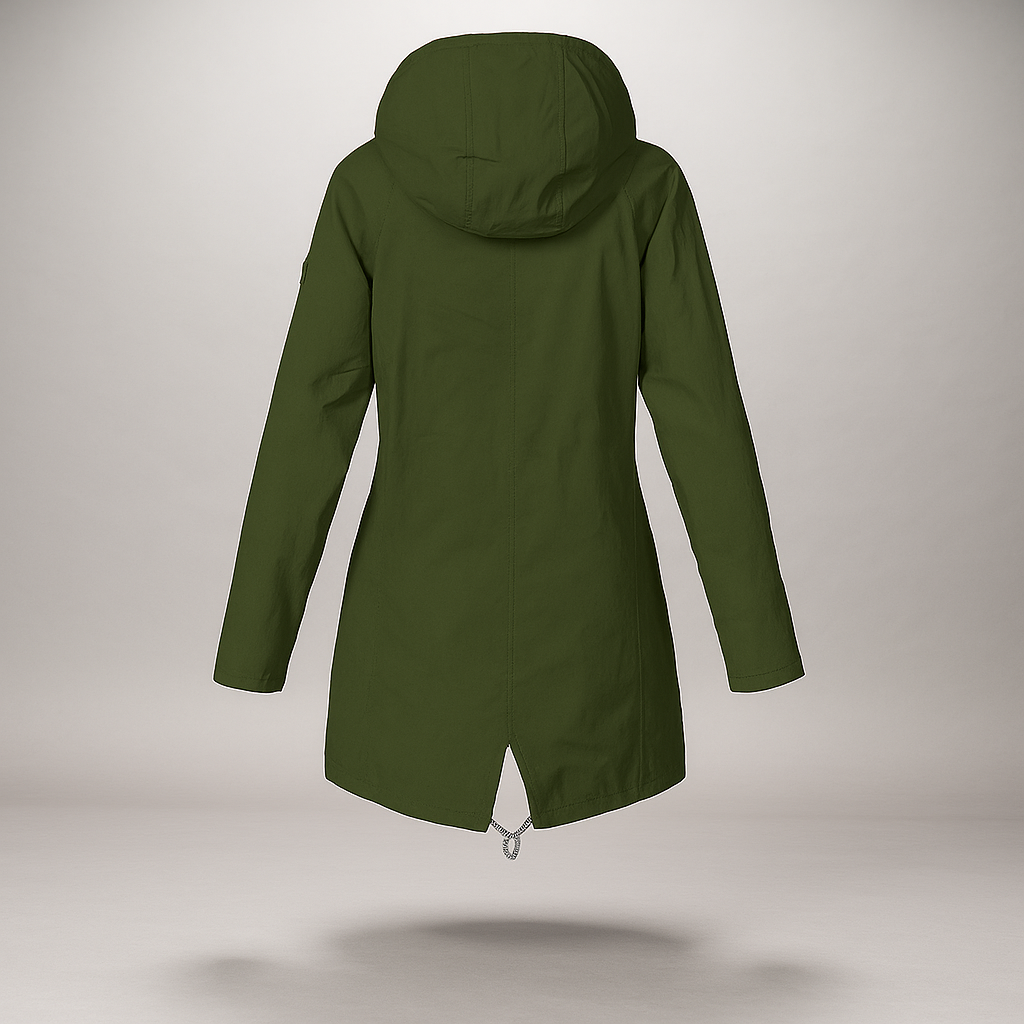 Abrigo mujer impermeable ligero con capucha ajustable - Jade