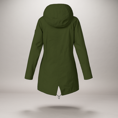 Abrigo mujer impermeable ligero con capucha ajustable - Jade