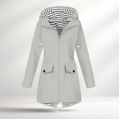 Abrigo mujer impermeable ligero con capucha ajustable - Jade