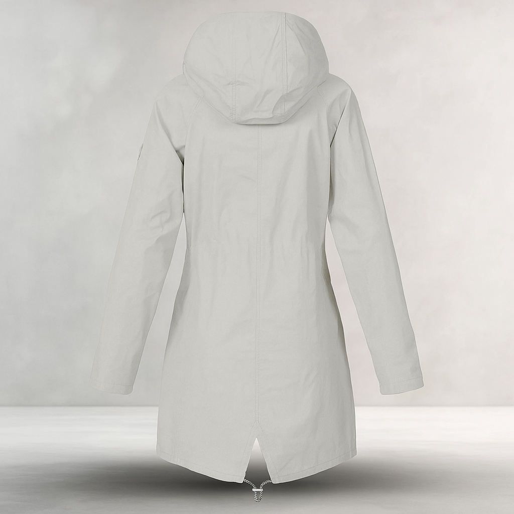Abrigo mujer impermeable ligero con capucha ajustable - Jade