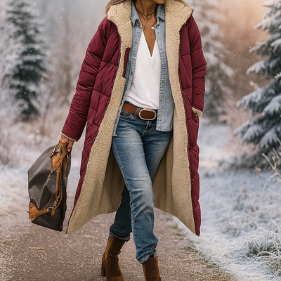 Abrigo largo acolchado con forro interior calido - Greta