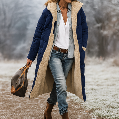 Abrigo largo acolchado con forro interior calido - Greta