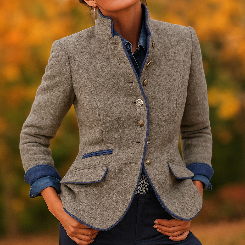 Chaqueta elegante de lana con botones metalicos - Zoe