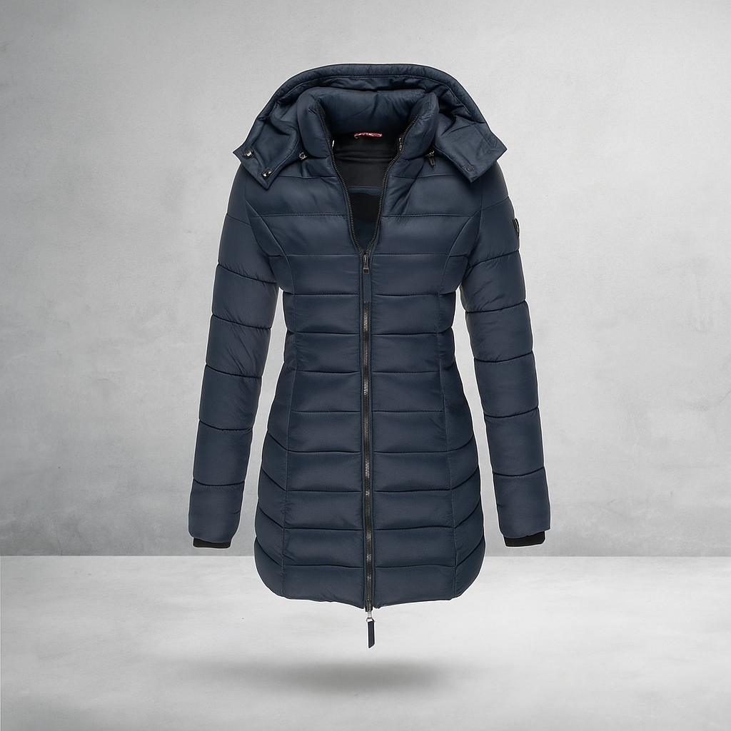 Abrigo acolchado largo con capucha - Marjorie