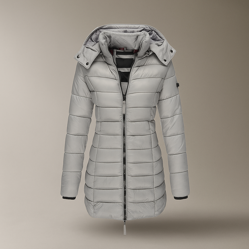 Abrigo acolchado largo con capucha - Marjorie