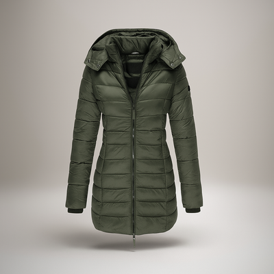 Abrigo acolchado largo con capucha - Marjorie