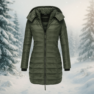 Abrigo acolchado largo con capucha - Marjorie