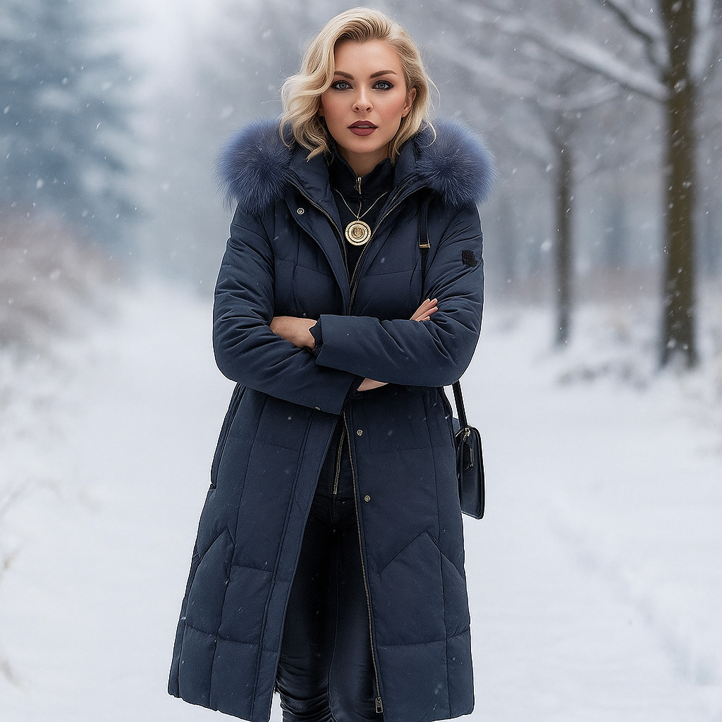 Abrigo largo acolchado con capucha - Isolde