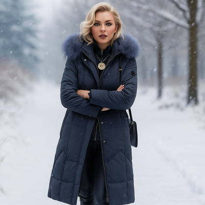 Abrigo largo acolchado con capucha - Isolde