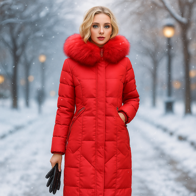 Abrigo largo acolchado con capucha - Isolde