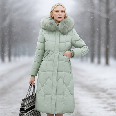 Abrigo largo acolchado con capucha - Isolde