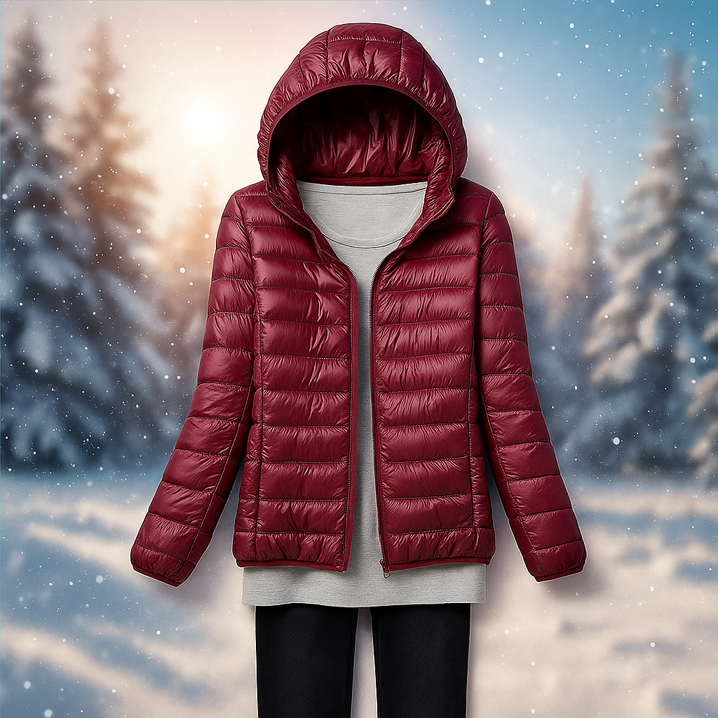 Chaqueta ligera acolchada con capucha versatil - Nora