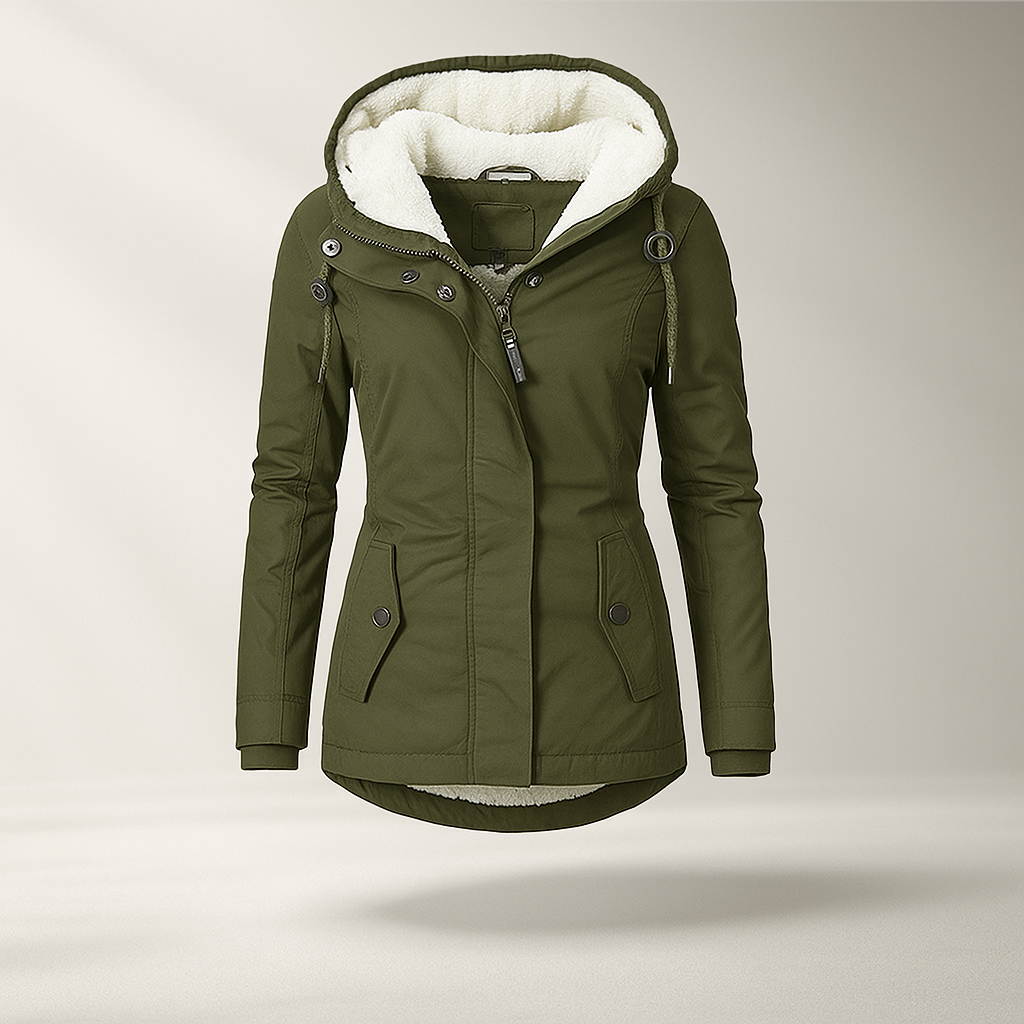 Chaqueta afelpada con capucha ajustable - Danna