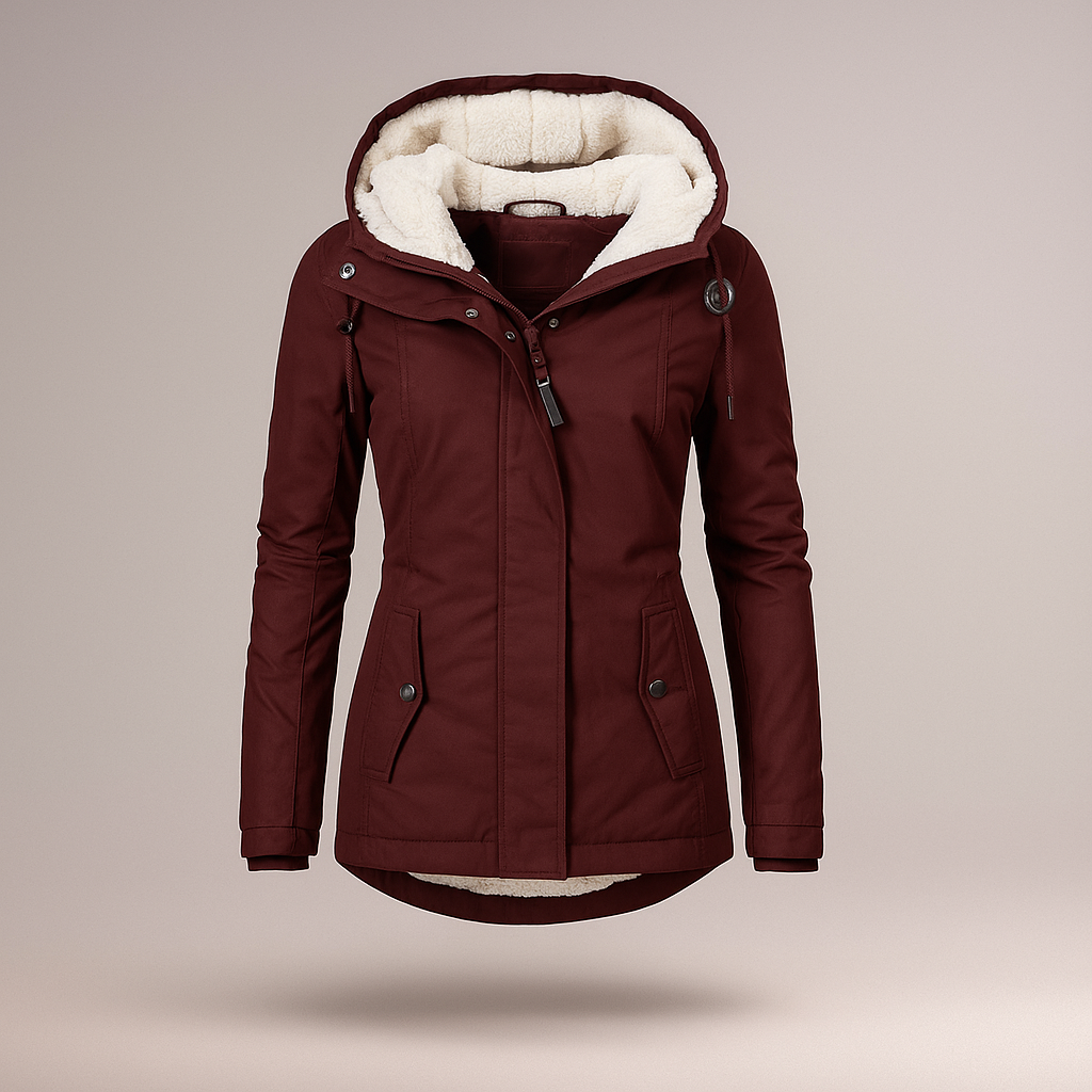 Chaqueta afelpada con capucha ajustable - Danna