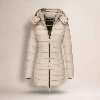 Abrigo acolchado largo con capucha desmontable - Mara