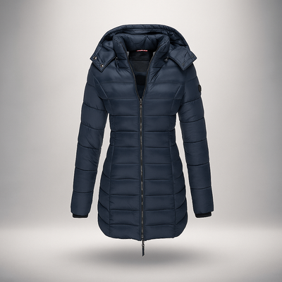 Abrigo acolchado largo con capucha desmontable - Mara