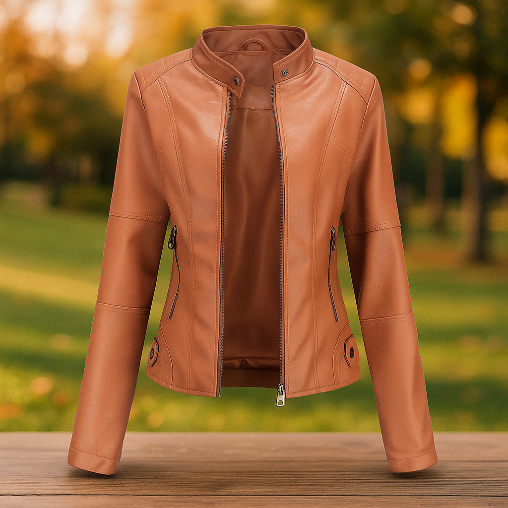 Chaqueta de cuero para mujer estilo biker - Annelise