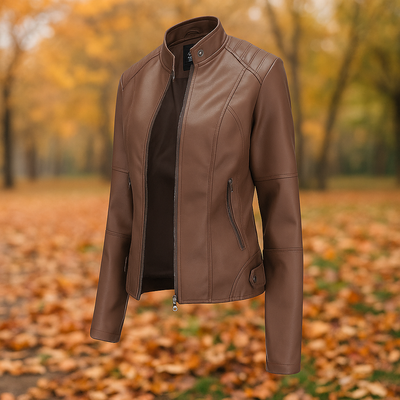 Chaqueta de cuero para mujer estilo biker - Annelise