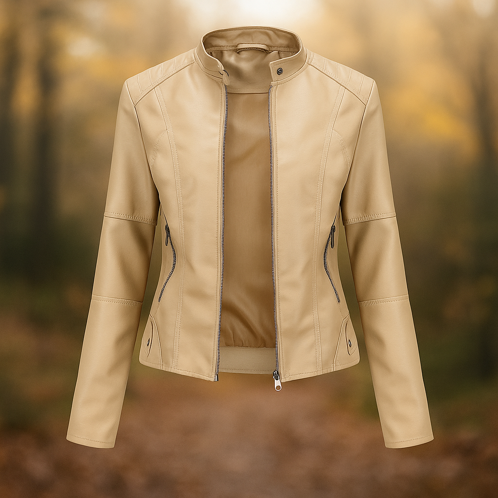 Chaqueta de cuero para mujer estilo biker - Annelise